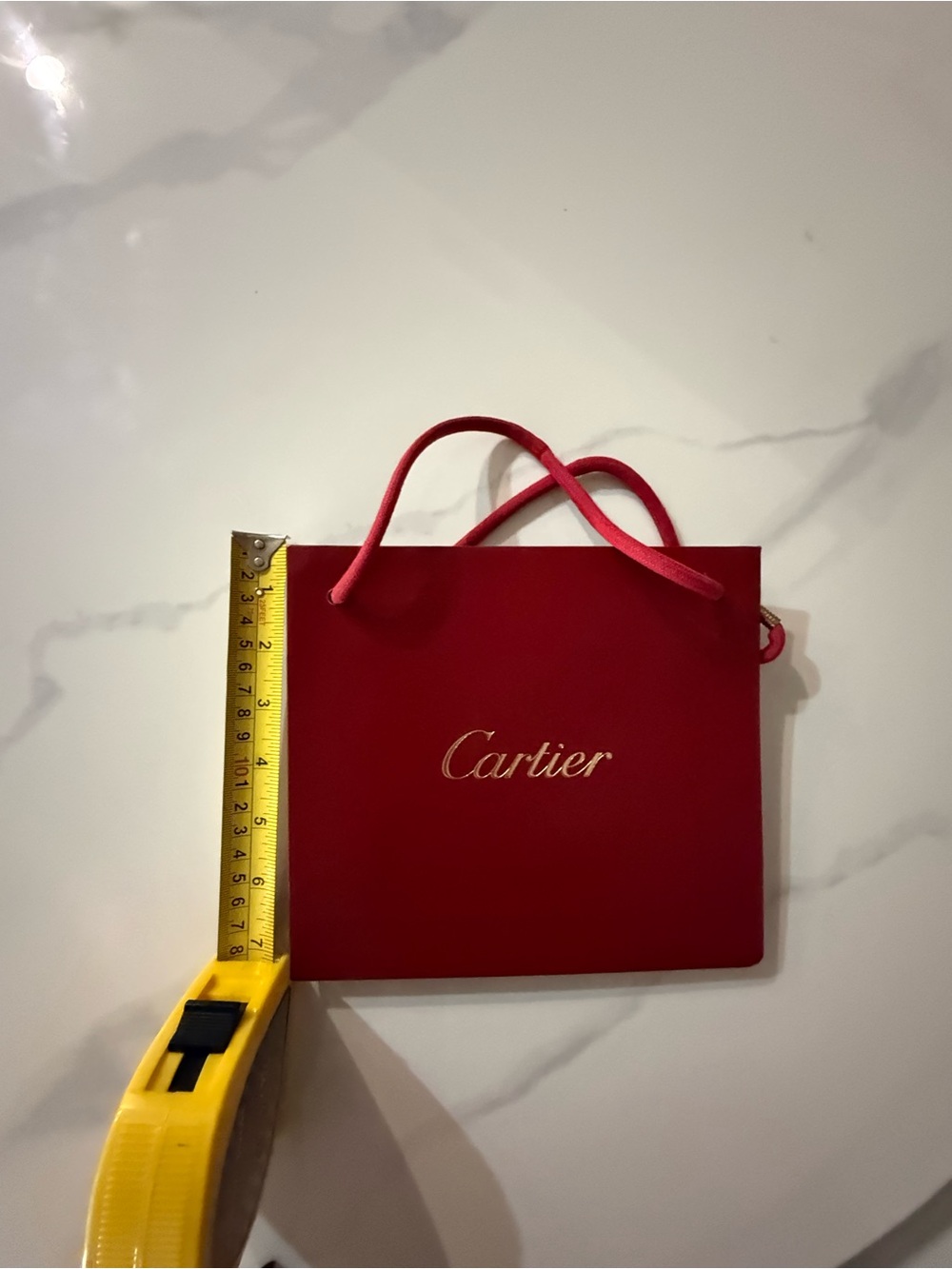Cartier Small Red Gift Bag with Gold Logo